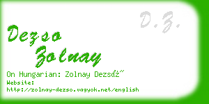 dezso zolnay business card